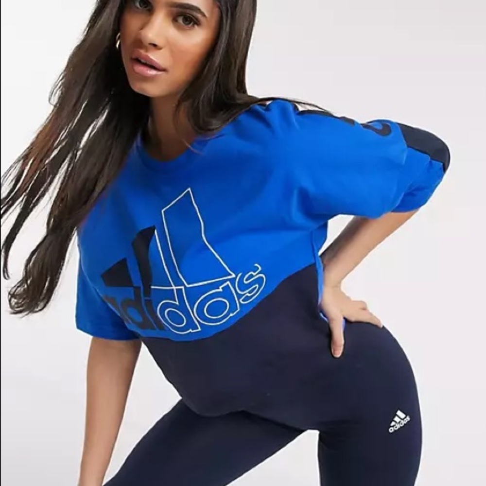 Adidas | Colorblock Logo Crop Top